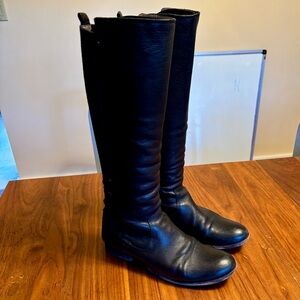 Frye Black Leather Molly Riding Boots